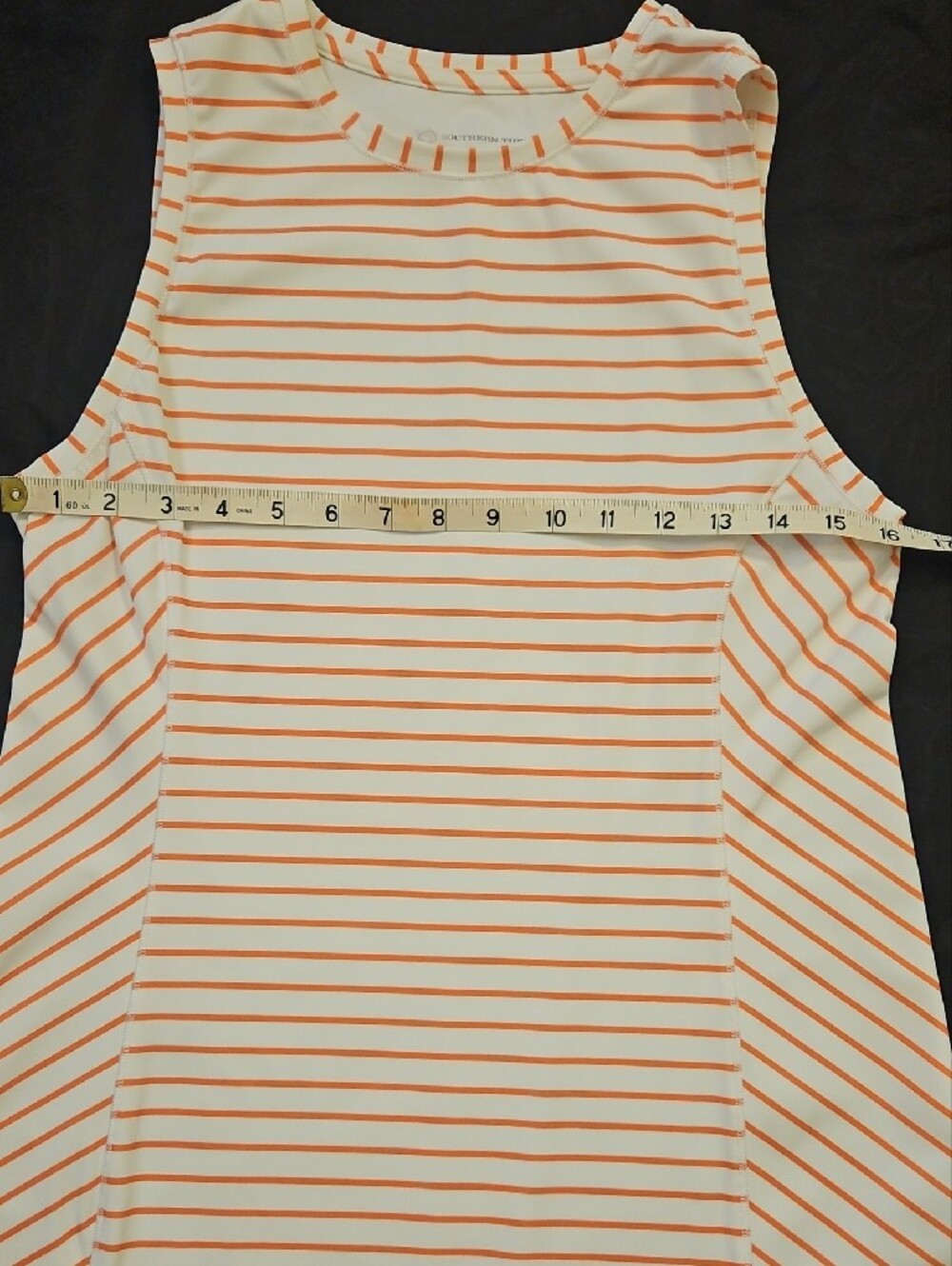 Southern Tide Cream and Orange Striped Sleeveless Midi Dress - Picture 4 of 5